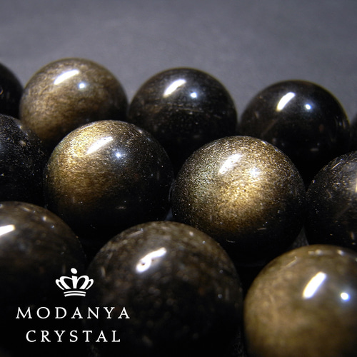 ◇ビーズ◇ゴールドシーンオプシディアン 12mm 一連約38cm 天然石  