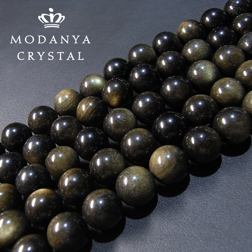 ◇ビーズ◇ゴールドシーンオプシディアン 12mm 一連約38cm 天然石  