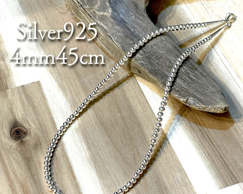 SV925製 ナバホパール　当店オリジナルデザインネックレス　44cm ナバホパール Silver925 4mm45cm ネックレス・ペンダント Regalia鎌倉
