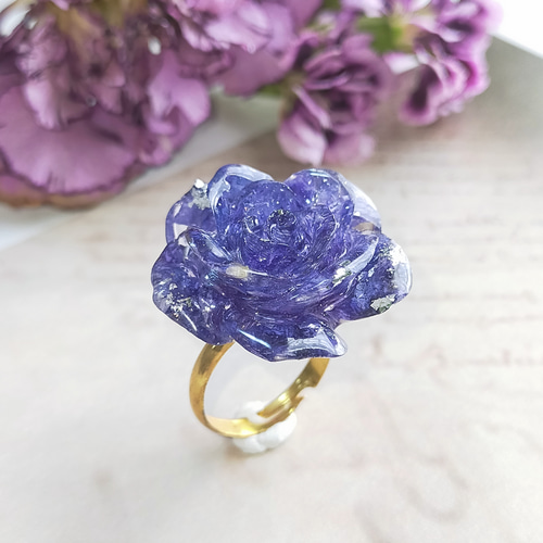 幻の青い薔薇の指輪〜 ブルー リング シンプル バラ プレゼント