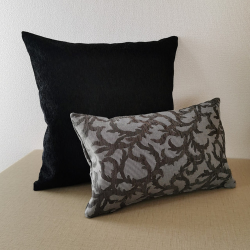 suzusan アルパカ クッションカバー ブラック　グレー2 まだら絞りアルパカクッションカバー 1134A－010 | suzusan