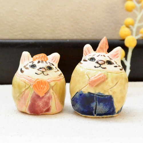 楽天市場】雛陶人形猫雛 竹内文子作 ネコ雛 ねこ雛 竹内文子作