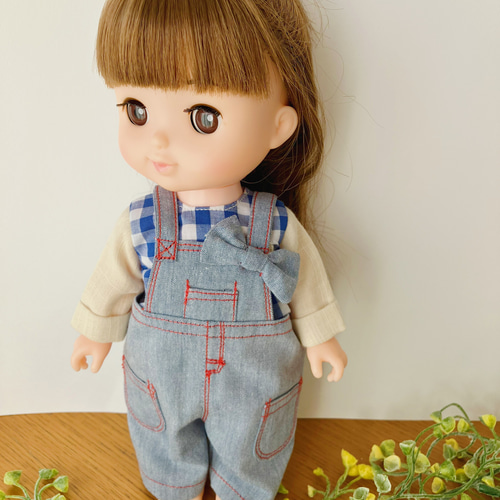 青チェックシャツ＊ドール服 ソランちゃん ソランちゃん服 レミン