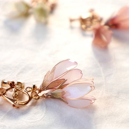 染井吉野の桜イヤリング(ピアス)｜金属アレルギー対応｜ウェディング