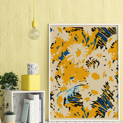 【NO.434】おしゃれな黄色の花柄模様アートポスター☆ナチュラルインテリア可愛いカフェ雑貨A2A1B5B4B3B2B1 7枚目の画像