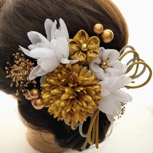 ☆特別価格☆ゴールド髪飾り、和装髪飾り、成人式髪飾り、卒業式、お  