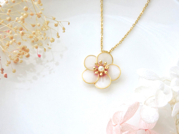 梅の花ネックレス　Plum blossom necklace 6枚目の画像