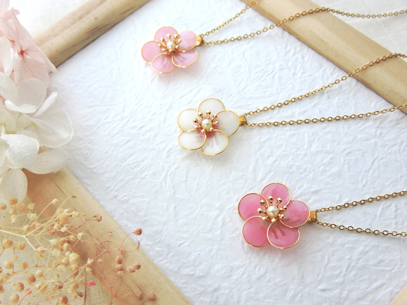 梅の花ネックレス　Plum blossom necklace 3枚目の画像
