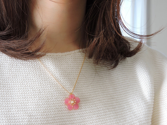 梅の花ネックレス　Plum blossom necklace 9枚目の画像