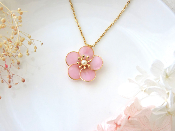 梅の花ネックレス　Plum blossom necklace 7枚目の画像