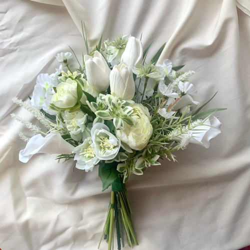 ウェディングブーケ アーティフィシャルフラワー チューリップ チューリップブーケ【受注生産】ウェディングブーケ アーティ