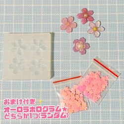 送料63円〜　さくら①    桜型　シリコンモールド　ホログラム付き♪ 2枚目の画像
