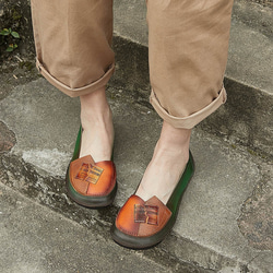 レディースシューズ　本革レザー 靴　手作り　お洒落　ハンドメイド　天然ゴム 普段　柔らかい　履きやすい　SH77　 3枚目の画像