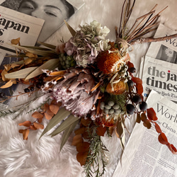 ドライフラワーブーケ プロテアのアンティークブーケ 花束 スワッグ 開店祝い インテリア ウエルカムスペース お祝い 12枚目の画像