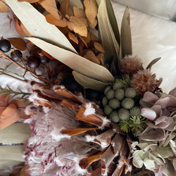 ドライフラワーブーケ プロテアのアンティークブーケ 花束 スワッグ 開店祝い インテリア ウエルカムスペース お祝い 8枚目の画像