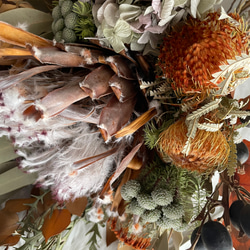 ドライフラワーブーケ プロテアのアンティークブーケ 花束 スワッグ 開店祝い インテリア ウエルカムスペース お祝い 20枚目の画像