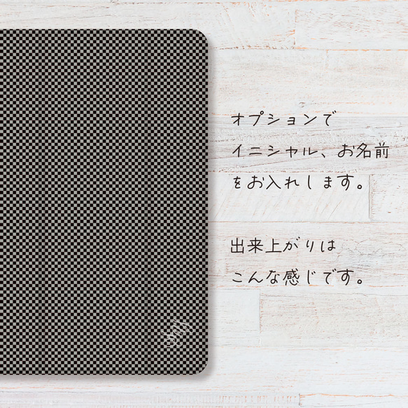 市松模様 iPad カバー ケース ペン収納 軽量 背面クリア 5枚目の画像