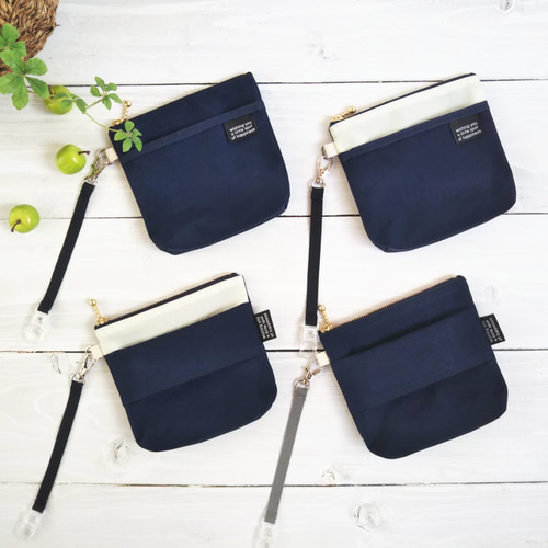 中学生からの移動ポケット】サニタリーポーチ/ネイビー/2タイプ×モノ