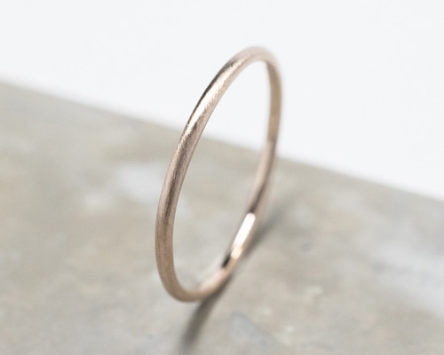 つや消し K18PGピンクゴールドプレーンリング 1.2mm幅 マット｜K18PG