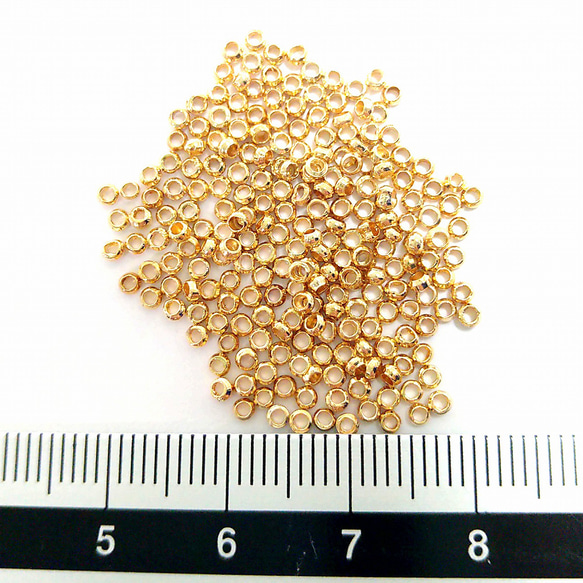 300個 つぶし玉 2mm KC金 カシメ アクセサリー パーツ KC金 KCゴールド 【P003】 3枚目の画像