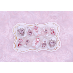 天使の羽♡ハートビジューネイルチップ♡ゆめかわ 量産型 ネイルチップ