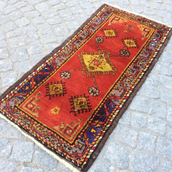 手織りトルコ絨毯 106x51cm ヴィンテージ ラグ 10枚目の画像