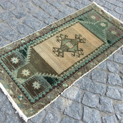 手織りトルコ絨毯 97x46cm ヴィンテージ ラグ 8枚目の画像