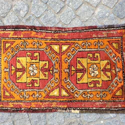 手織りトルコ絨毯 91x49cm ヴィンテージ ラグ カーペット・絨毯 手織りトルコ絨毯 91x49cm ヴィンテージ ラグ カーペット・絨毯
