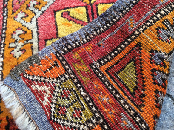 手織りトルコ絨毯 91x49cm ヴィンテージ ラグ 8枚目の画像