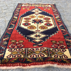 手織りトルコ絨毯 91x47cm ヴィンテージ ラグ 9枚目の画像