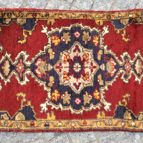 手織りトルコ絨毯 94x51cm ヴィンテージ ラグ カーペット・絨毯・ラグ