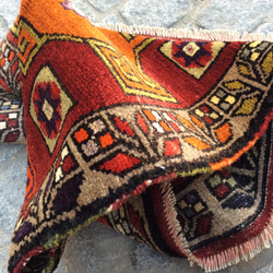 手織りトルコ絨毯 80x44cm ヴィンテージ ラグ 5枚目の画像