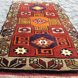 手織りトルコ絨毯 80x44cm ヴィンテージ ラグ 9枚目の画像