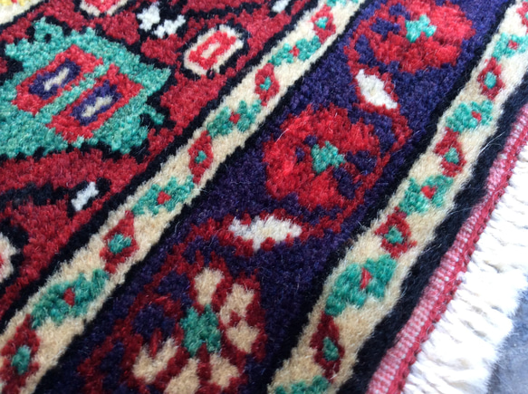 手織りトルコ絨毯 93x45cm ヴィンテージ ラグ 5枚目の画像