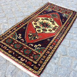 手織りトルコ絨毯 93x45cm ヴィンテージ ラグ 9枚目の画像