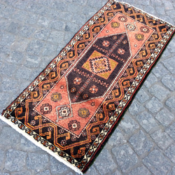 手織りトルコ絨毯 108x50cm ヴィンテージ ラグ 9枚目の画像