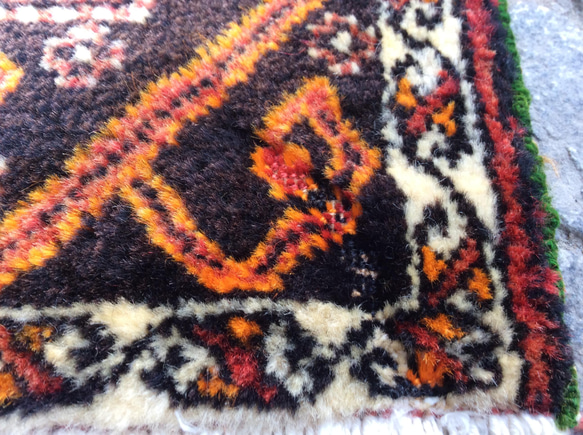 手織りトルコ絨毯 108x50cm ヴィンテージ ラグ 5枚目の画像