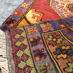 手織りトルコ絨毯 95x56cm ヴィンテージ ラグ 6枚目の画像