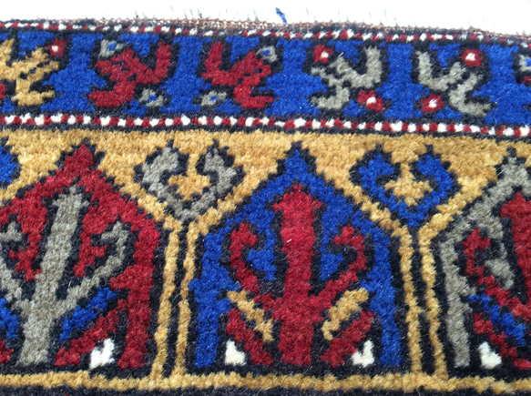 手織りトルコ絨毯 110x59cm ヴィンテージ ラグ 6枚目の画像