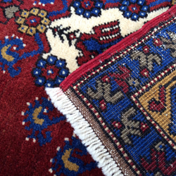 手織りトルコ絨毯 110x59cm ヴィンテージ ラグ 4枚目の画像