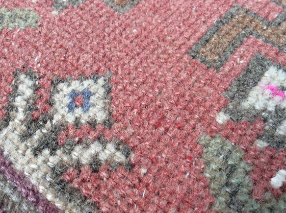 手織りトルコ絨毯 97x44cm ヴィンテージ ラグ 4枚目の画像