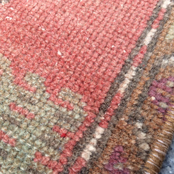 手織りトルコ絨毯 97x44cm ヴィンテージ ラグ 6枚目の画像