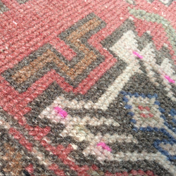 手織りトルコ絨毯 97x44cm ヴィンテージ ラグ 5枚目の画像