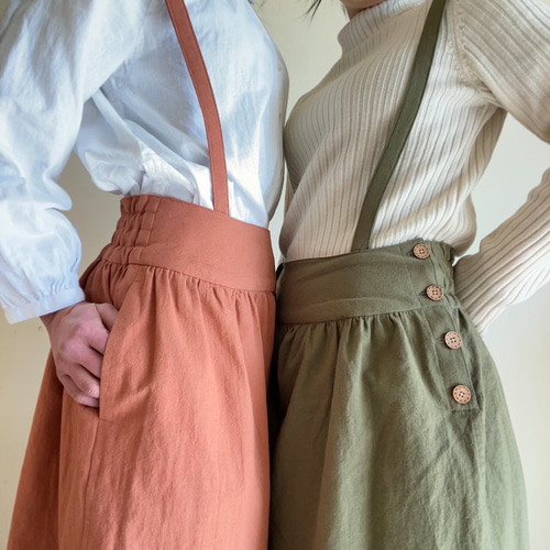 YOKE パンツ （ヨーク切替のギャザーパンツ キュロット・ワイド