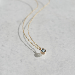 Aquamarine birthstone necklace [P033K18/K10AQ] 3枚目の画像