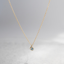 Aquamarine birthstone necklace [P033K18/K10AQ] 2枚目の画像