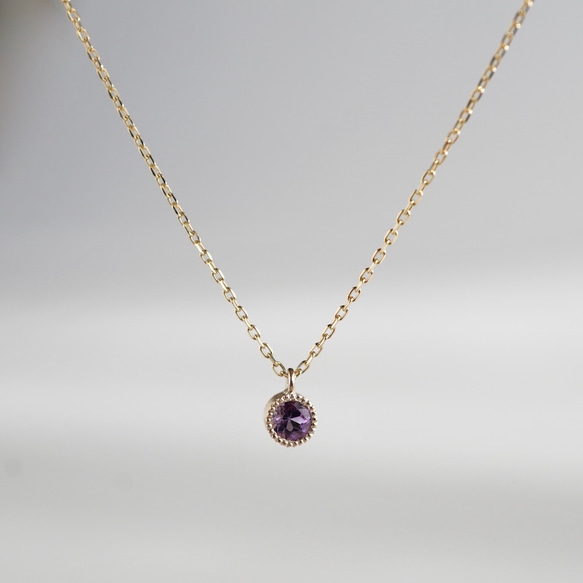 Amethyst birthstone necklace [P033K18/K10AM] 3枚目の画像