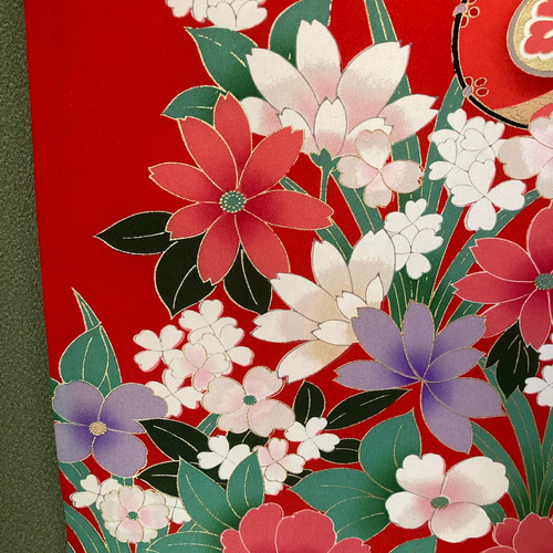 ☆送料無料☆掛け軸 着物リメイク 和風インテリア ひな祭り 桃の節句