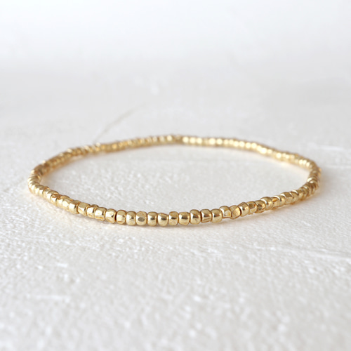 14K GOLDゴールド ナゲットビーズ ブレスレット 14k ゴールドブレスレット 高品質 キラキラ 2mm玉 ミラーカット