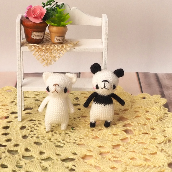 [客製化] 迷你貓（或熊貓）Amigurumi 玩具屋朋友 第1張的照片